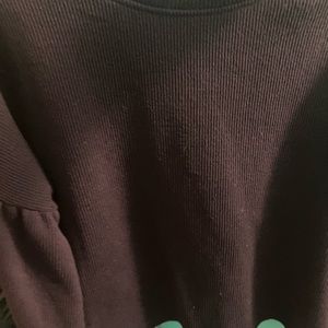 Burgundy/Mauve Bell Sleeve Ribbed Top